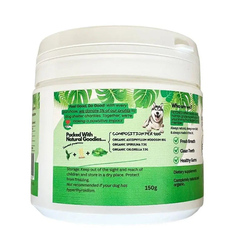 packaging for teeth cleaning powder showing ingredients
