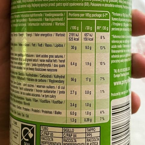 pringles nutritional content