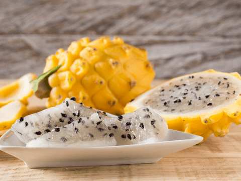 sliced yellow dragon fruit