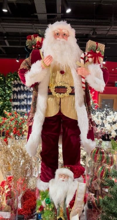 santa in christmas shop in selfridges
